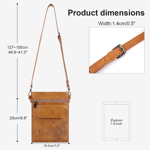 Versatile Women's Crossbody Bag in Vegan Leather—Adjustable & Organized Design - Picture 4 of 7